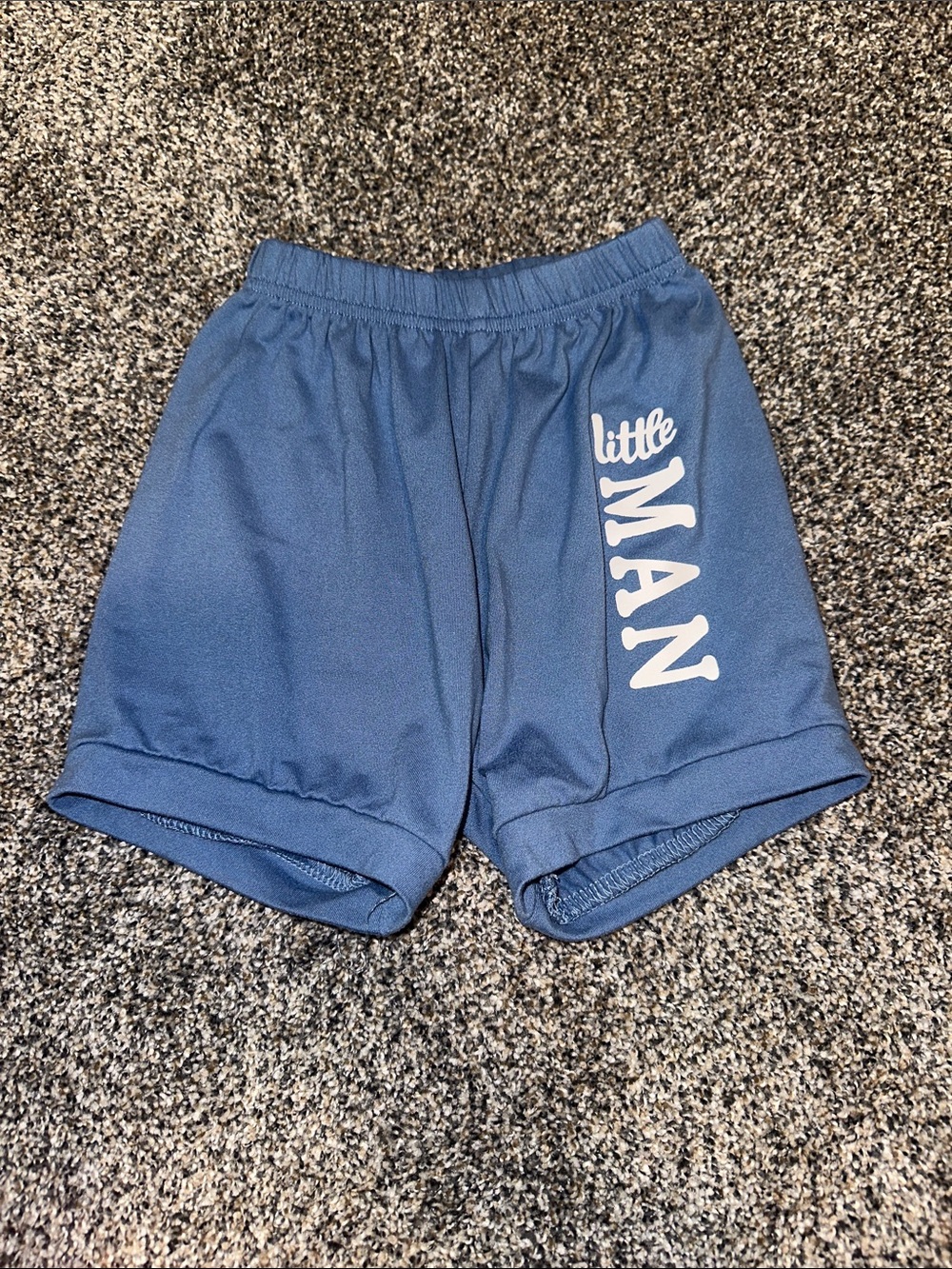 Little Man Blue Kids Athletic Shorts